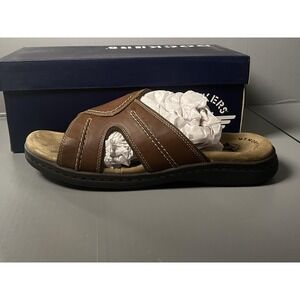 Dockers Sunland Sandals Mens Size 12 W Brown Slide Memory Foam Casual Shoes